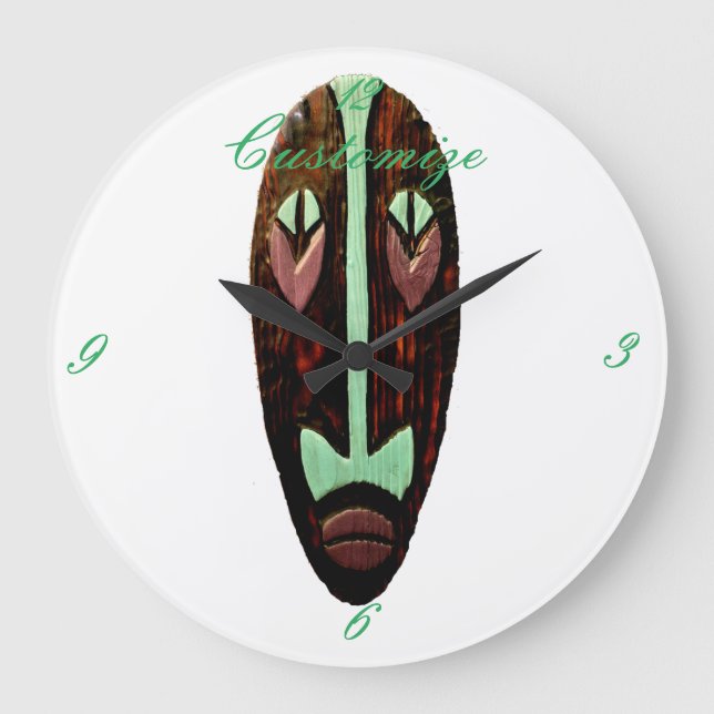 Grande Horloge Ronde Long Tonnerre de Masque Tiki (Recto)
