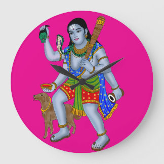 Grande Horloge Ronde Lord Bhairava Wall Clock