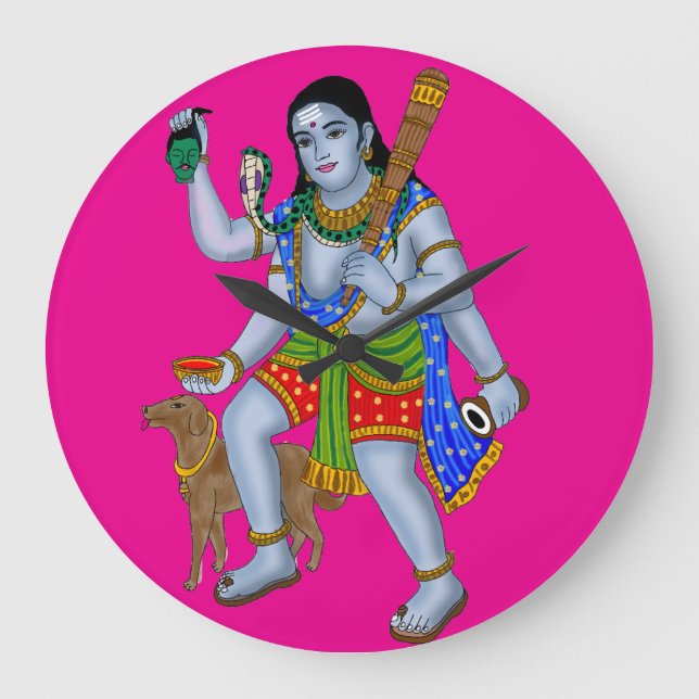 Grande Horloge Ronde Lord Bhairava Wall Clock (Recto)