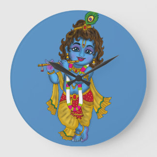 Grande Horloge Ronde Lord Krishna Wall Clock 
