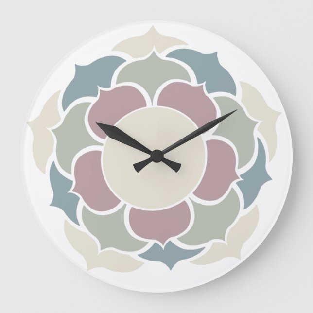 Grande Horloge Ronde Lotus dans le pastell (Recto)