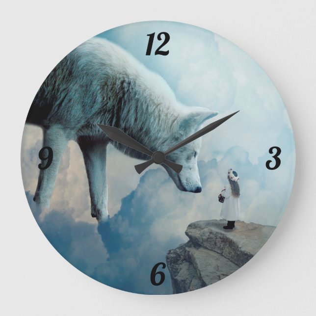 Grande Horloge Ronde Loup blanc (Recto)