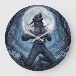 Grande Horloge Ronde Loup-garou Déchire Chemise