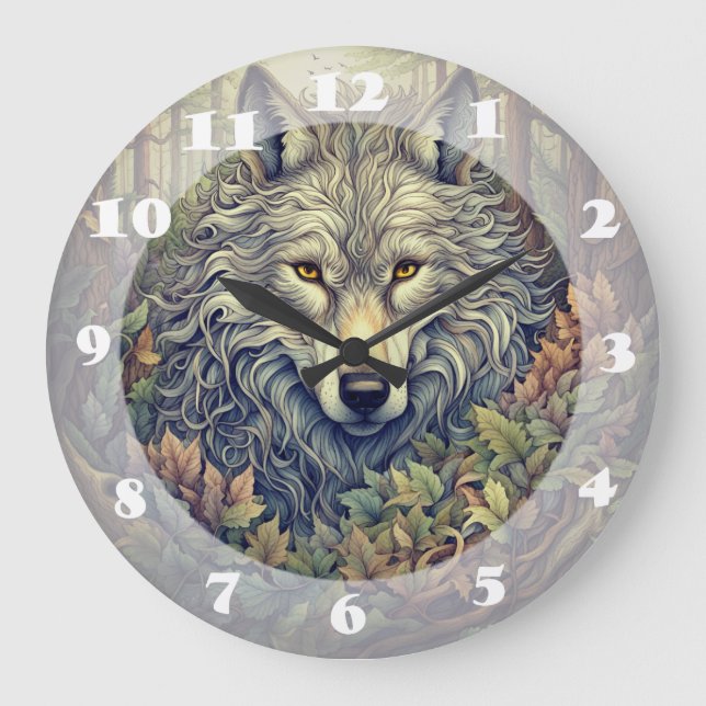 Grande Horloge Ronde Loup gris (Recto)