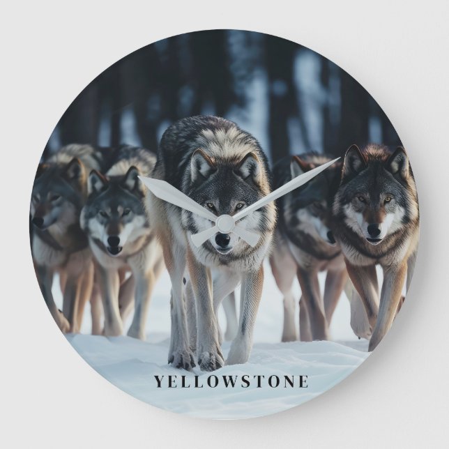 Grande Horloge Ronde Loups de Yellowstone (Recto)