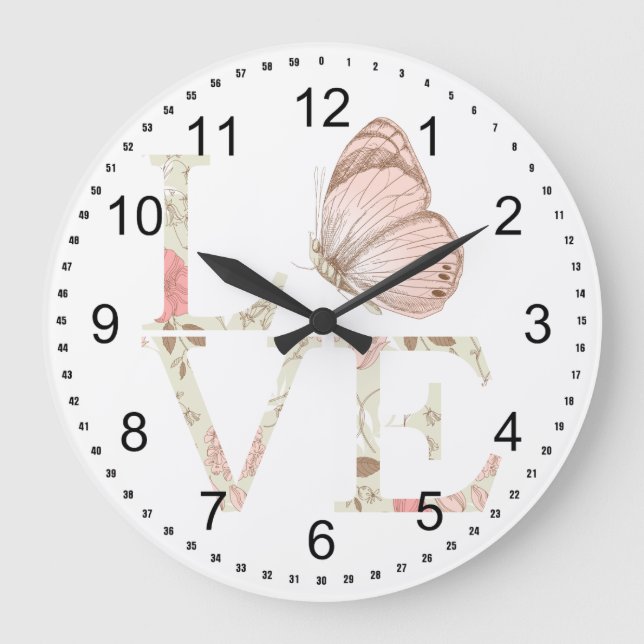 Grande Horloge Ronde Love Butterfly Floral (Recto)