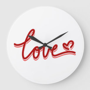 Grande Horloge Ronde Love Heart Valentines