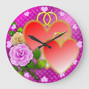 Grande Horloge Ronde Love Hearts Saint Valentin-20362
