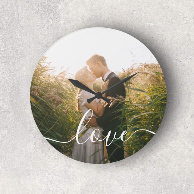 Grande Horloge Ronde Love Modern Photo simple (Créateur téléchargé)