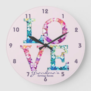 Grande Horloge Ronde Love Quilt Patchwork
