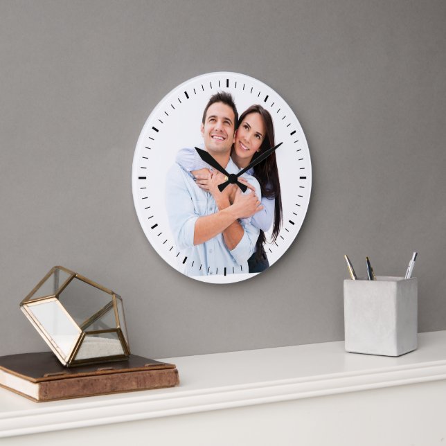 Grande Horloge Ronde Lovely Photo de couple en love (Bureau)