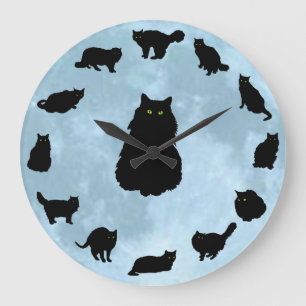 Grande Horloge Ronde Lucky Cats