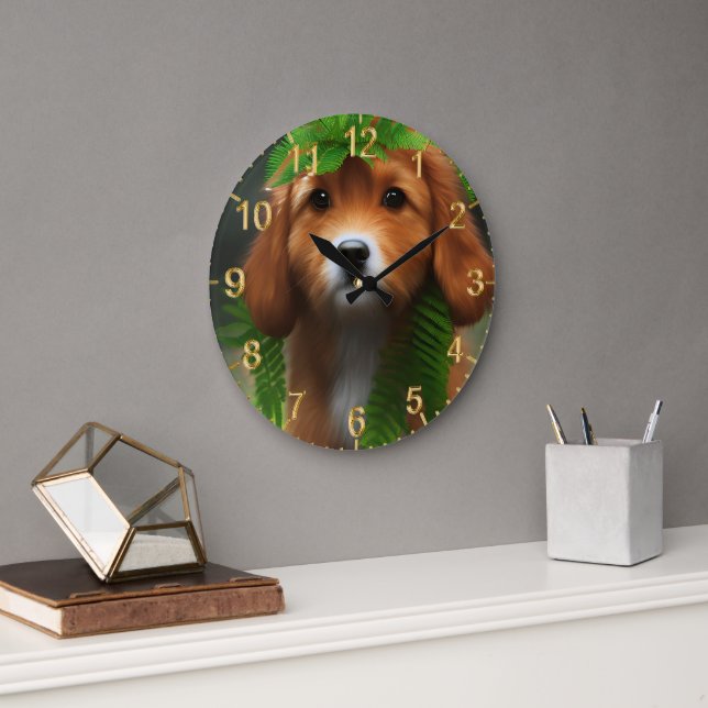 Grande Horloge Ronde Lucy The Labrador Puppy, (Bureau)
