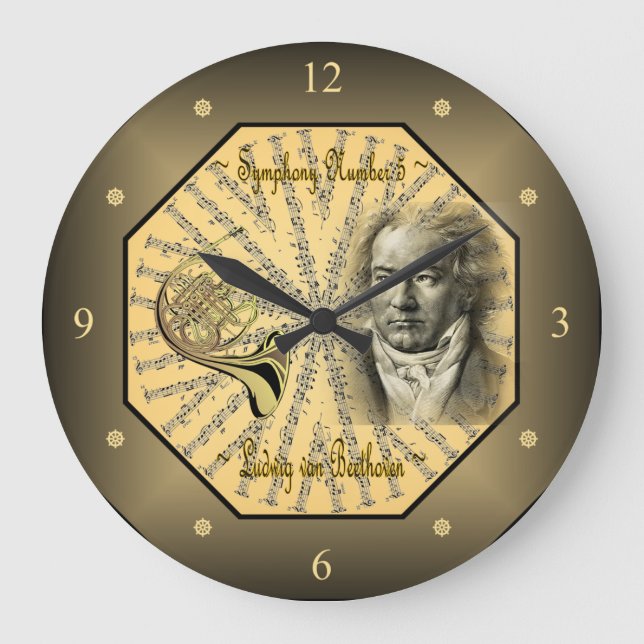 Grande Horloge Ronde Ludwig van Beethoven ~ Compositeur allemand ~ Pian (Recto)
