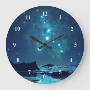 Grande Horloge Ronde Luminous Stars dans le Snowy North Landscape