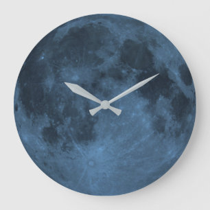 Grande Horloge Ronde Lune bleue