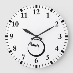 Grande Horloge Ronde Lune et chauve-souris