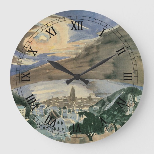 Grande Horloge Ronde Lune sur Barcelone de Walter Gramatte (Recto)