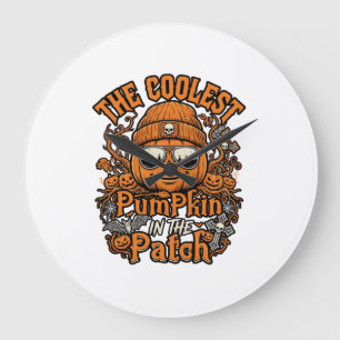 Grande Horloge Ronde Lunettes de soleil Coolest Pumpkin Patch Halloween