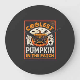 Grande Horloge Ronde Lunettes de soleil Halloween Citrouille la plus co