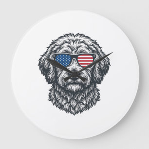 Grande Horloge Ronde Lunettes de soleil pour chien patriotiques vintage