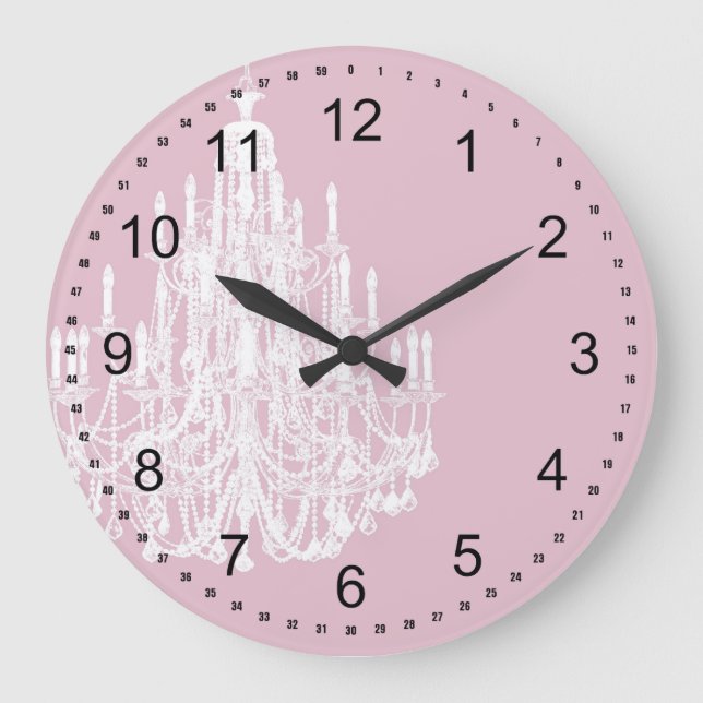 Grande Horloge Ronde Lustre rose Chic (Recto)