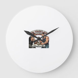Grande Horloge Ronde Lutte de Bras Boss - Art de Force et d'Endurance R