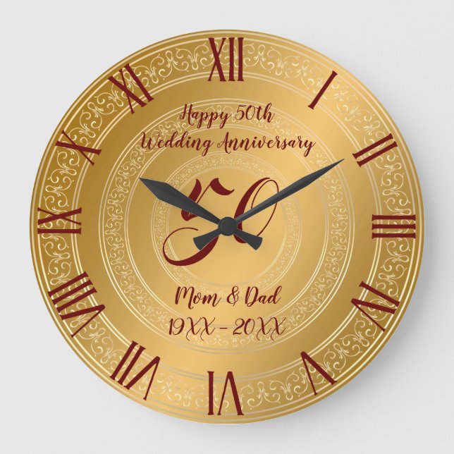 Grande Horloge Ronde Luxury Happy Gold 50e Anniversaire (Recto)