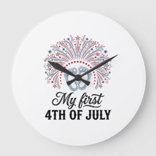 Grande Horloge Ronde Ma première chemise patriotique pour bébé pour le