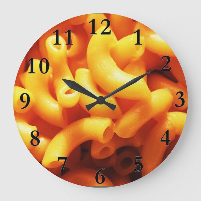 Grande Horloge Ronde Macaroni et Cheese Round Wall Clock (Recto)