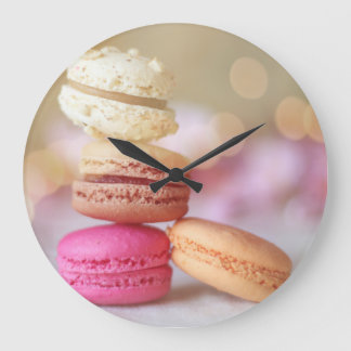 Grande Horloge Ronde Macarons à l'horloge