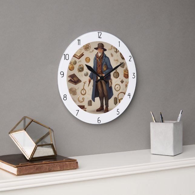 GRANDE HORLOGE RONDE MACHINE À TEMPS (Bureau)