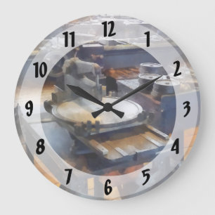 Grande Horloge Ronde Machine Shopping Avec Presse À Poinçon