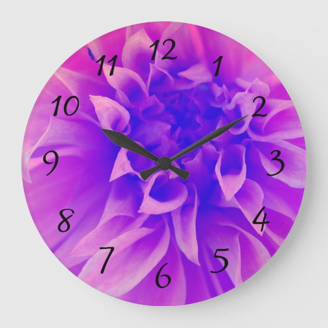 Grande Horloge Ronde Macro fleur rose (Recto)