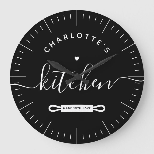 Grande Horloge Ronde Made with Love Modern Black Custom Kitchen (Recto)