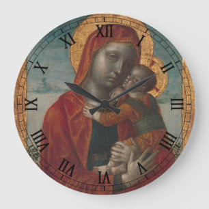 Grande Horloge Ronde Madonna et son enfant