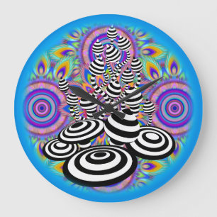 Grande Horloge Ronde Magic Mushrooms psychedelic flower