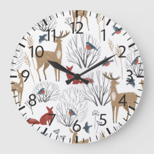 Grande Horloge Ronde Magic Winter Wonderland
