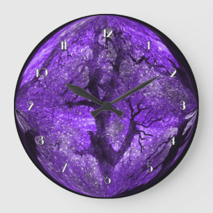 Grande Horloge Ronde Magical midnight Purple Crystal Ball Wall Clock