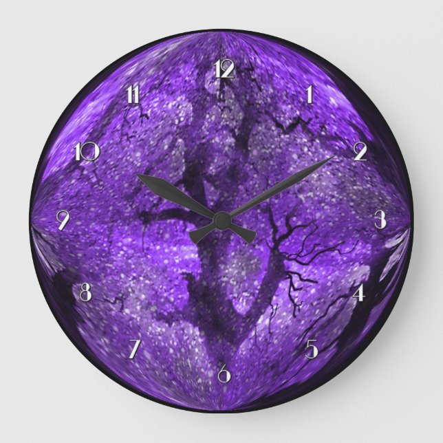 Grande Horloge Ronde Magical midnight Purple Crystal Ball Wall Clock (Recto)