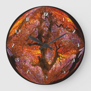 Grande Horloge Ronde Magical Sunset Orange Crystal