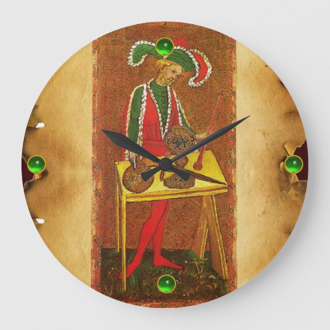 GRANDE HORLOGE RONDE MAGICIEN ANTIQUE DE LA RENAISSANCE TAROTS 1 /THE (Recto)