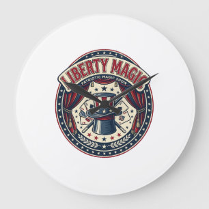Grande Horloge Ronde Magie de la Liberté Magie Patriotique Spectacle de