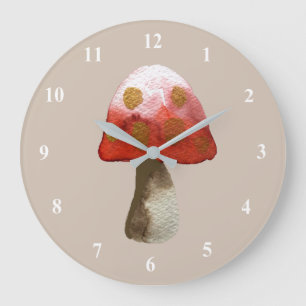 Grande Horloge Ronde Magie de toadstool de champignon rouge