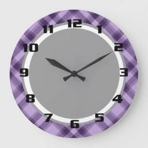 Grande Horloge Ronde Magnifique Pays Chic Purple Patten