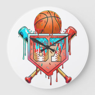 Grande Horloge Ronde Maillot de baseball basketball numéro 67 Drip Spor