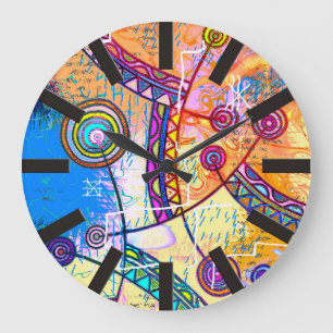 Grande Horloge Ronde Main tirée par EDDArt - Échelle de rêve 1