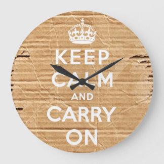 Grande Horloge Ronde maintenez calme et continuez le carton vintage