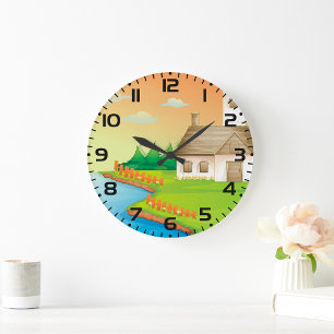Grande Horloge Ronde Maison Au Bord De La Rivière