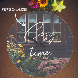 Grande Horloge Ronde Maison de campagne avec jardin rustique